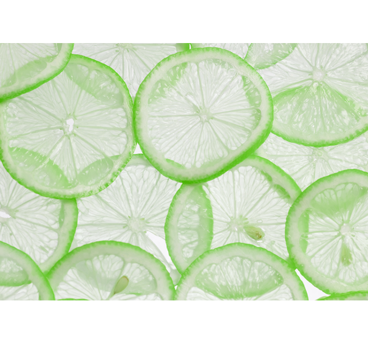 Flower wall mural fresh lime slice design - TenStickers