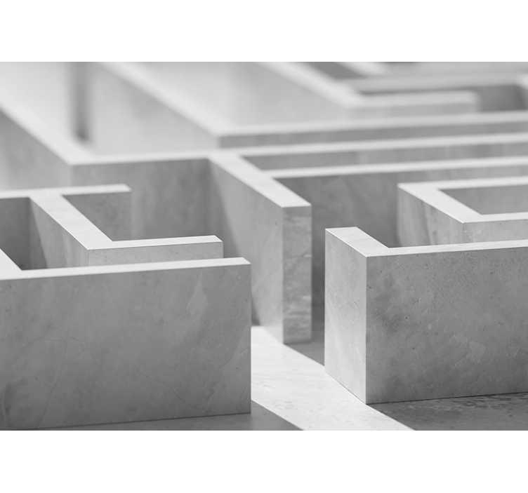 Abstract wall mural with maze structure design - TenStickers