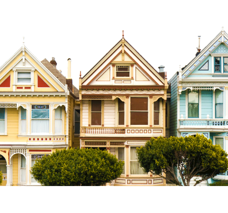San Francisco's vintage houses wall mural - TenStickers