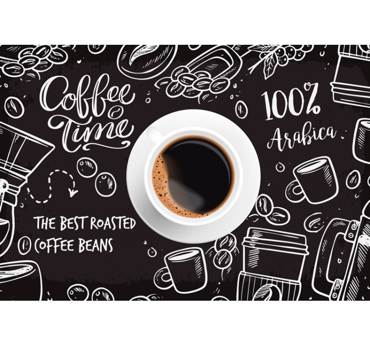 Coffee time images wall mural - TenStickers