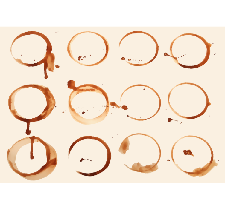 Coffee Ring Patterns wall mural kitchen - TenStickers