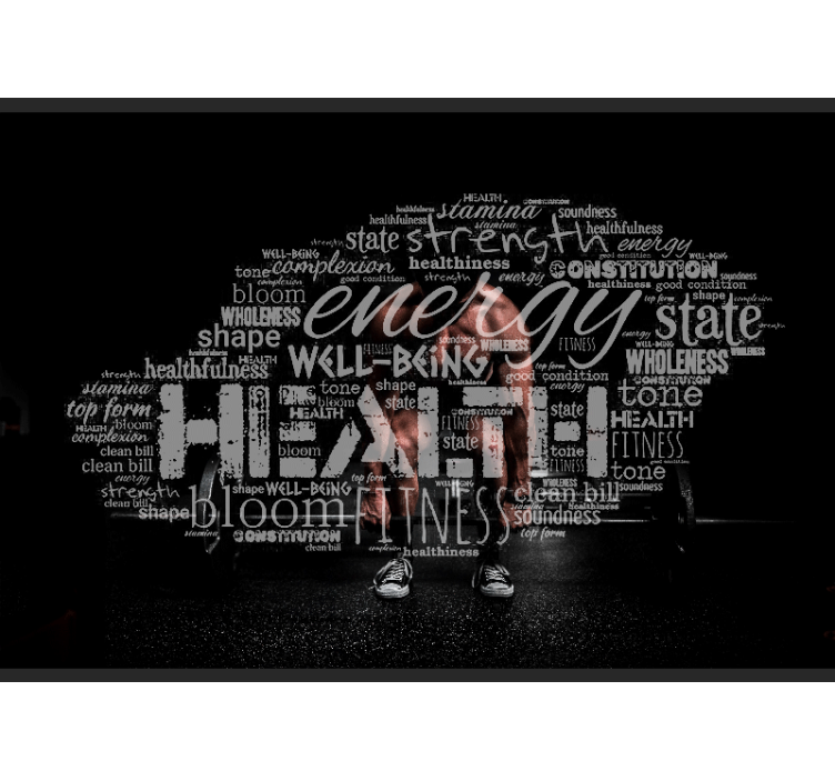 Fitness word board phrase wall mural - TenStickers