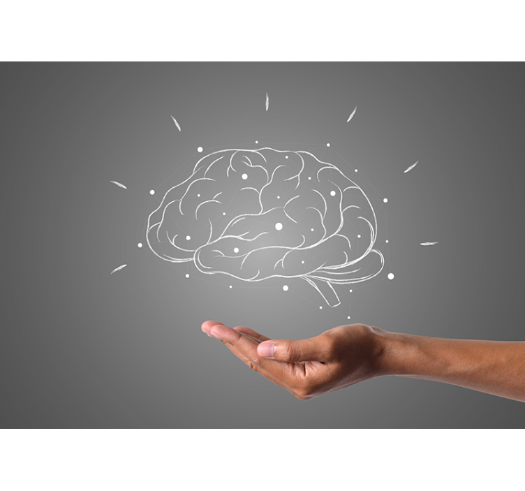 Brain in hand modern wall mural - TenStickers