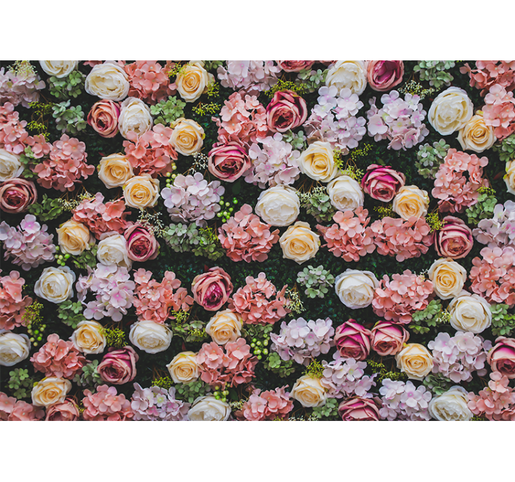 Flower wall mural blooming rose accents - TenStickers