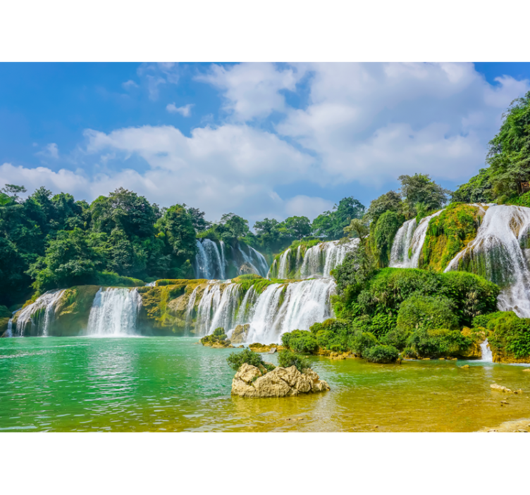 3D tropical waterfall 3D Wall Mural - TenStickers