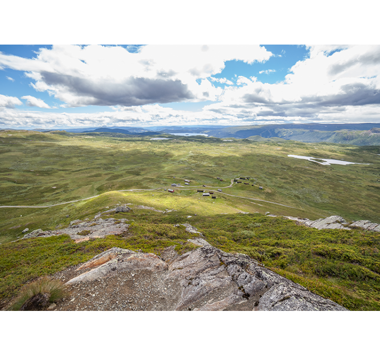 Norwegian green landscape nature wall mural - TenStickers