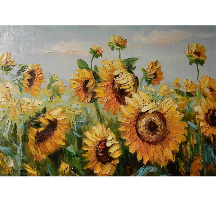 Flower wall mural sunflower meadow blossom - TenStickers