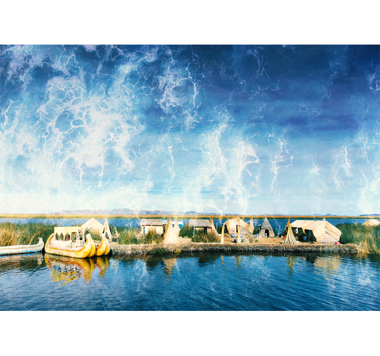 Landscape wall mural serene waterway view - TenStickers