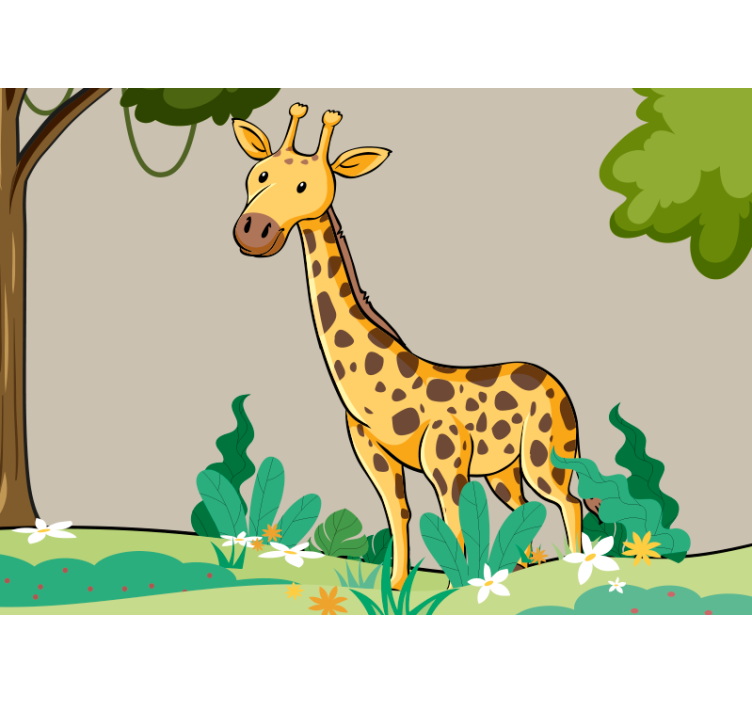 Giraffe in jungle forest wall mural - TenStickers