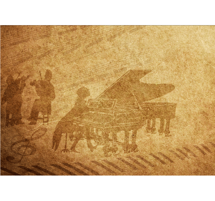 Music wall mural piano performance scene - TenStickers