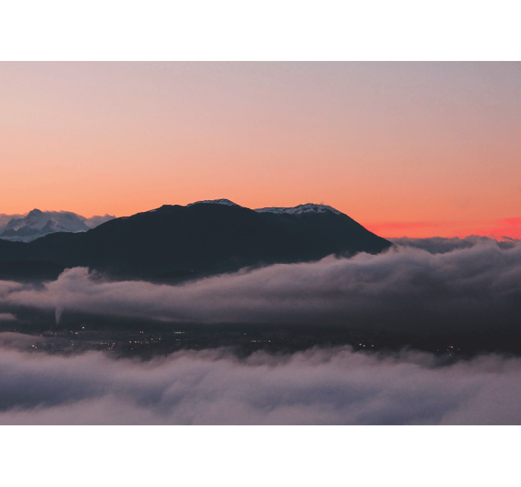 Landscape wall mural mountain sunset view - TenStickers