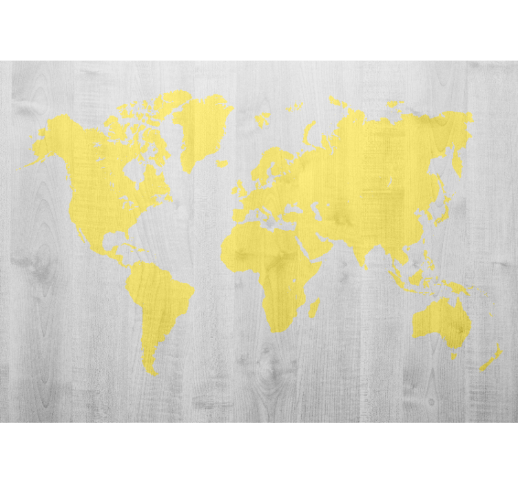 World map wallpaper in yellow design - TenStickers