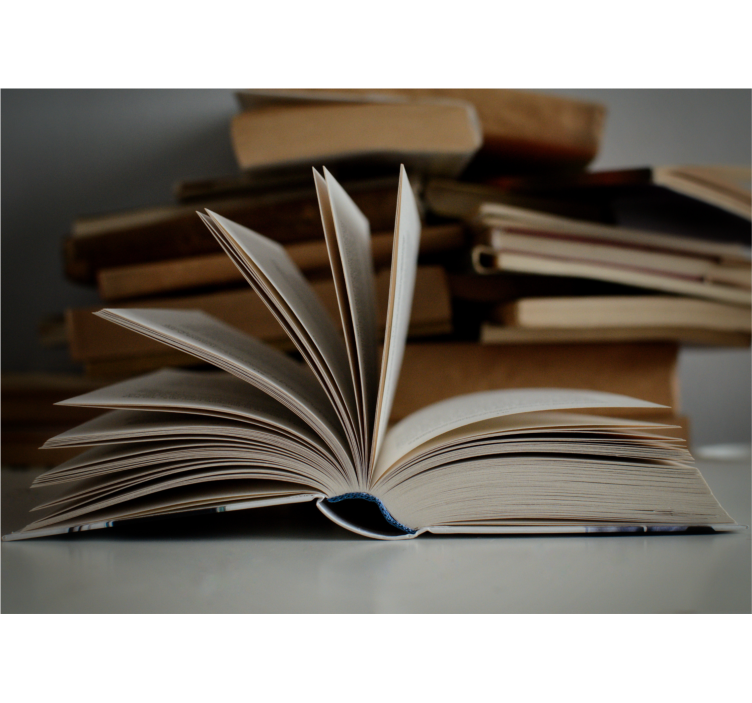 Quote wall mural open book illustration - TenStickers