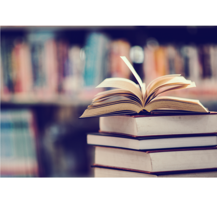 Big book stack vintage wall mural - TenStickers