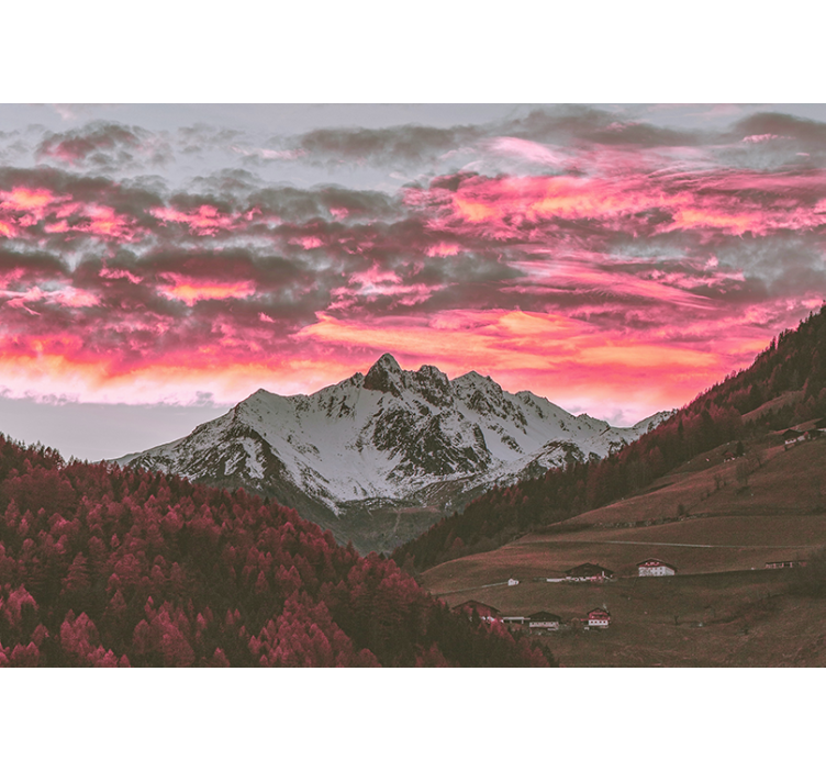 Wall mural mountain beautiful mountain sunset - TenStickers