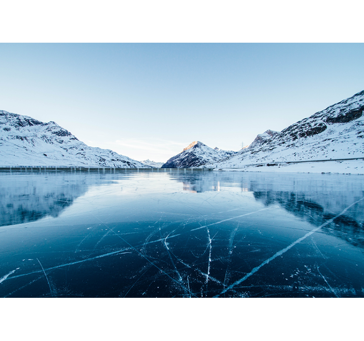 Wall mural mountain frozen lake peaks - TenStickers