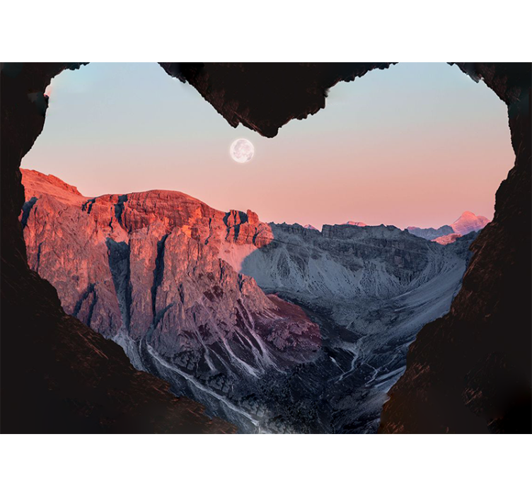 Wall mural nature heart-shaped mountain view - TenStickers