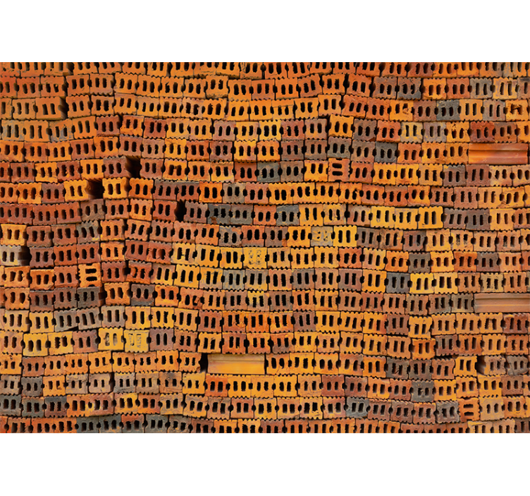 Brick mural wallpaper stacked brick design - TenStickers