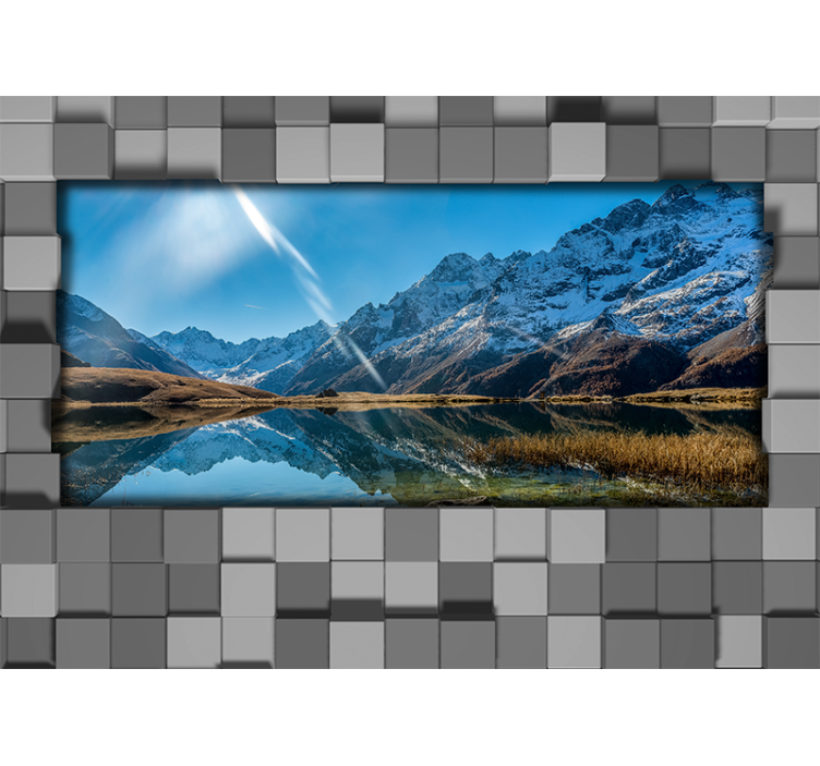 Landscape wall mural majestic mountain reflection - TenStickers