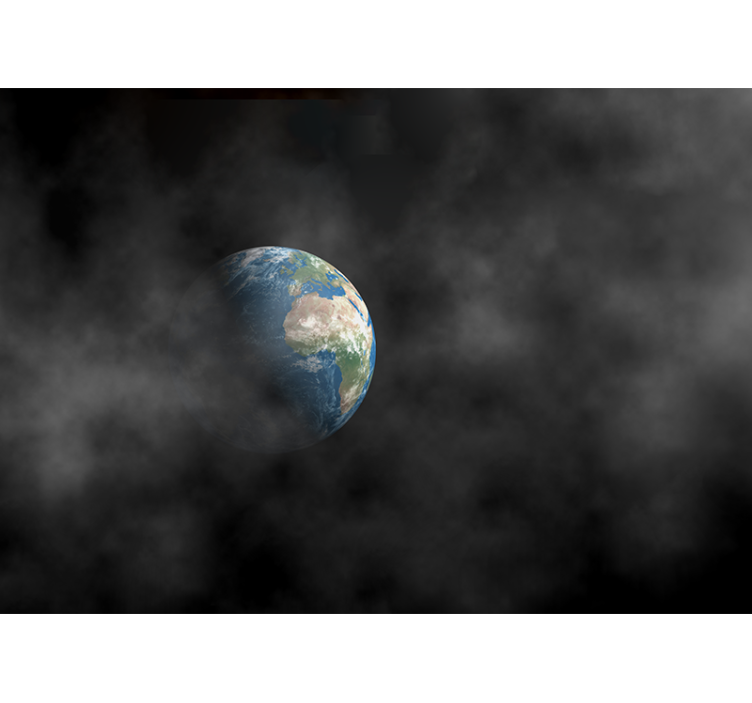 Space wall mural earth surrounded by clouds - TenStickers