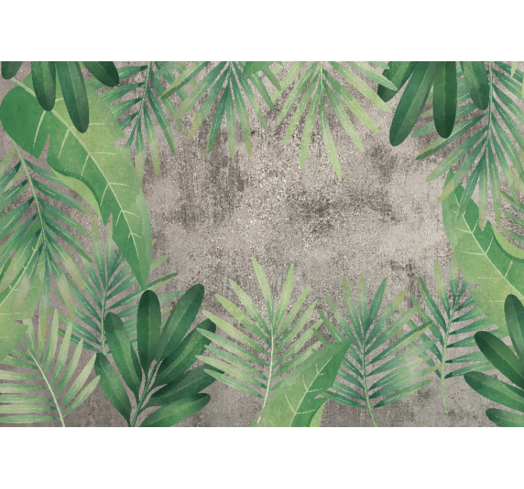 Tropical plants on concrete wall mural - TenStickers