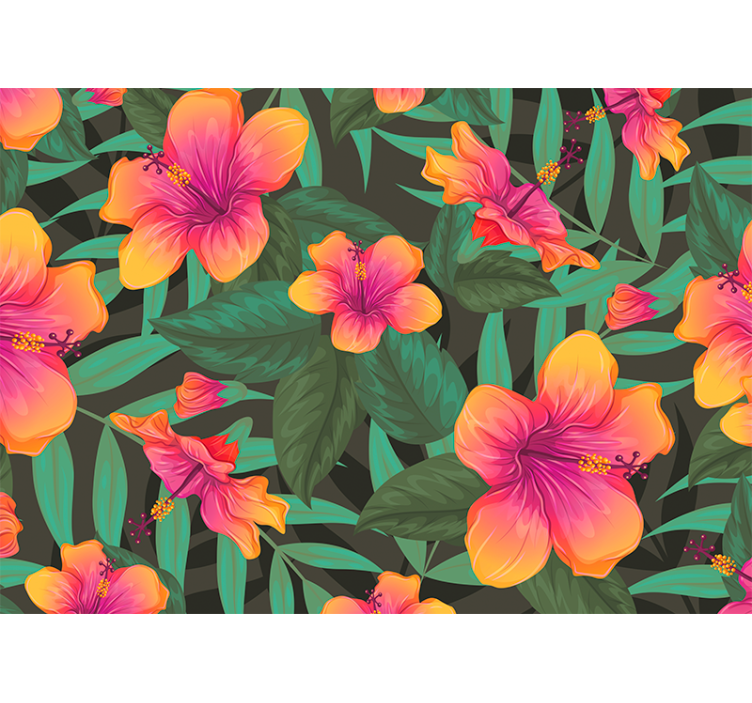 Colorful tropical petals nature wall mural - TenStickers