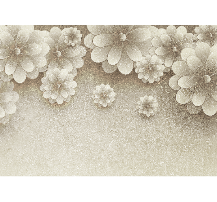 3d flowers grey color Marriage Wall Murals - TenStickers