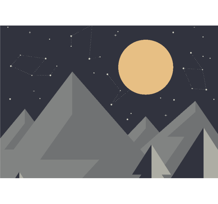 Space wall mural moonlit mountain peaks - TenStickers