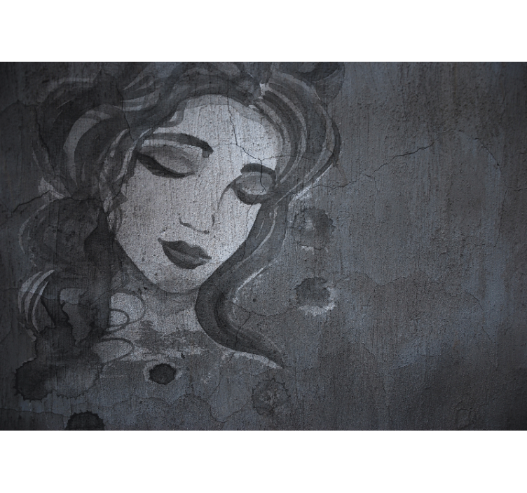 Art wall mural elegant woman portrait - TenStickers