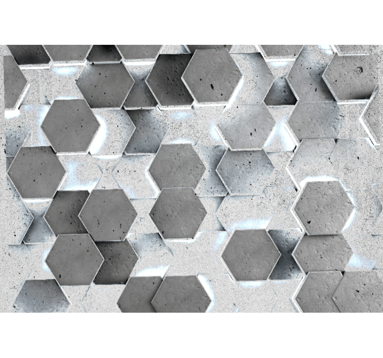 Texture wall mural hexagonal concrete pattern - TenStickers