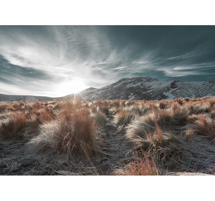 Landscape wall mural mountain sunrise view - TenStickers