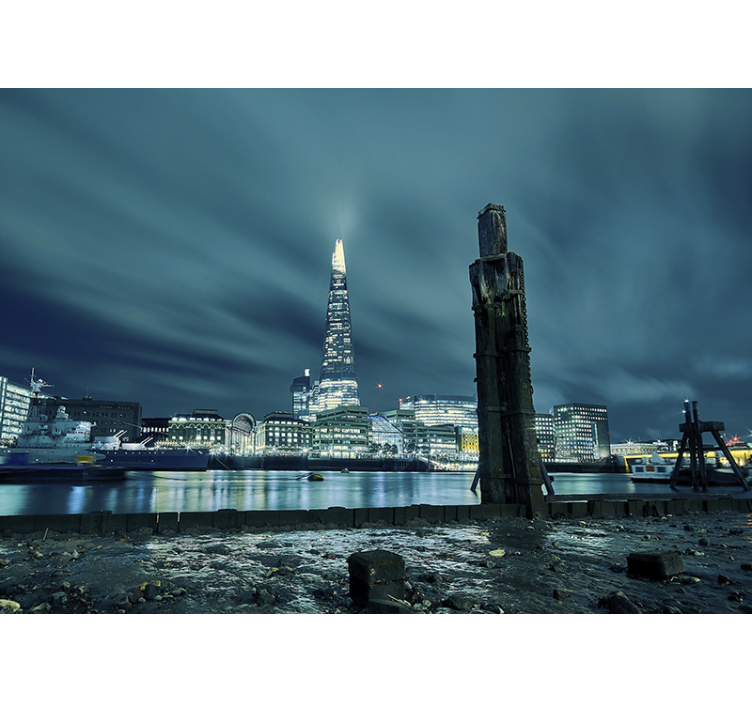 Wall mural london shard tower at night - TenStickers