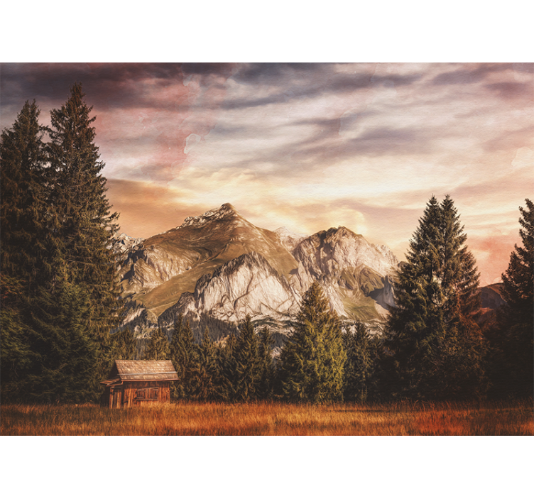 Wilderness Scene wall mural mountain - TenStickers