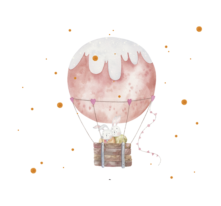 Romantic wall mural bunny balloon adventure - TenStickers