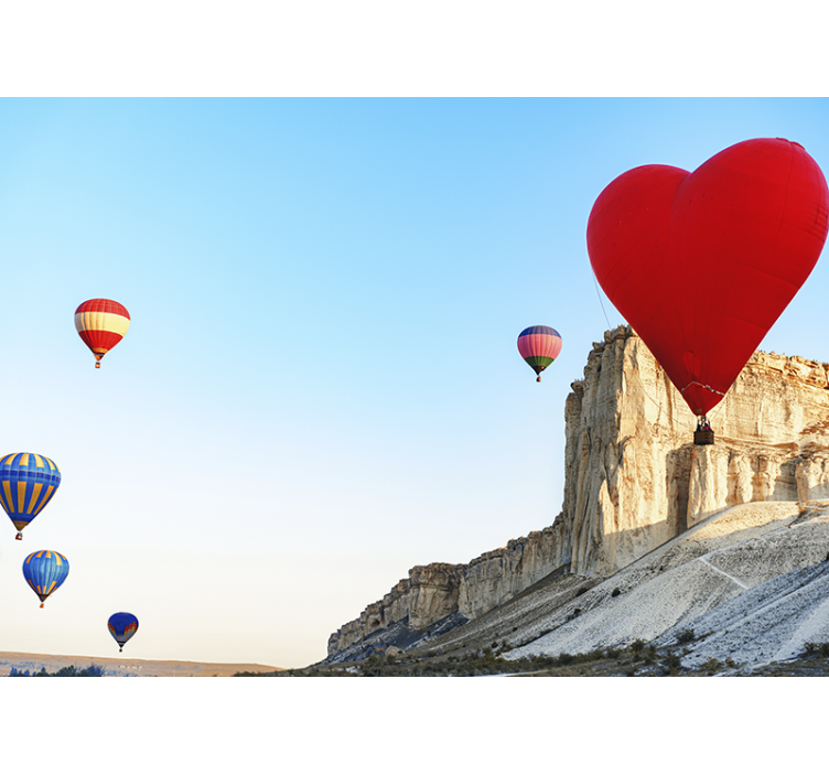 Heart hot air balloon Kids wall Murals - TenStickers