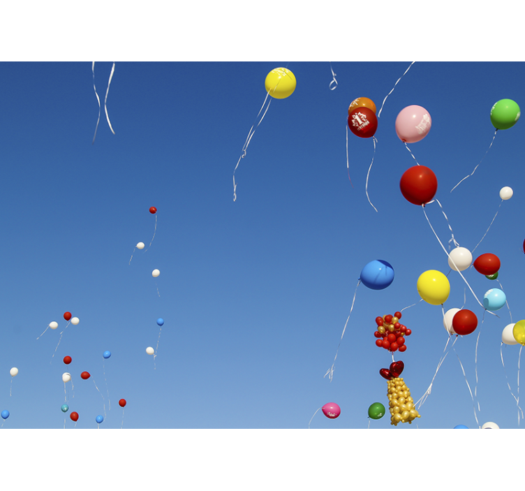 Bright balloons in the sky Kids wall Murals - TenStickers