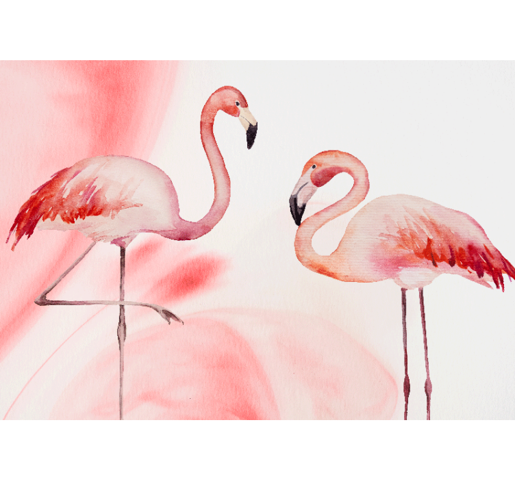 Living room wall mural flamingo duo - TenStickers