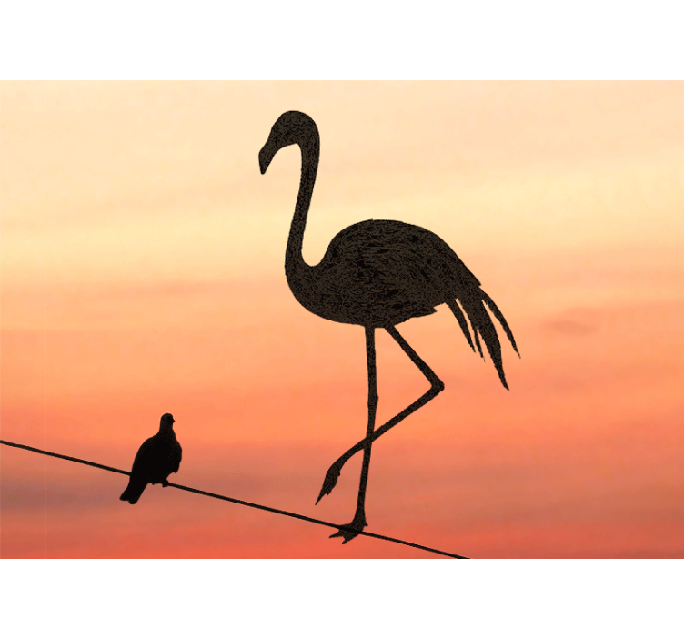 Graceful Flamingo Sunset animals wall mural - TenStickers
