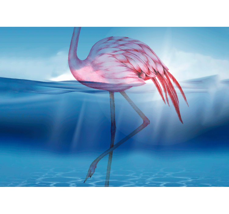 Animals wall mural elegant flamingo pose - TenStickers