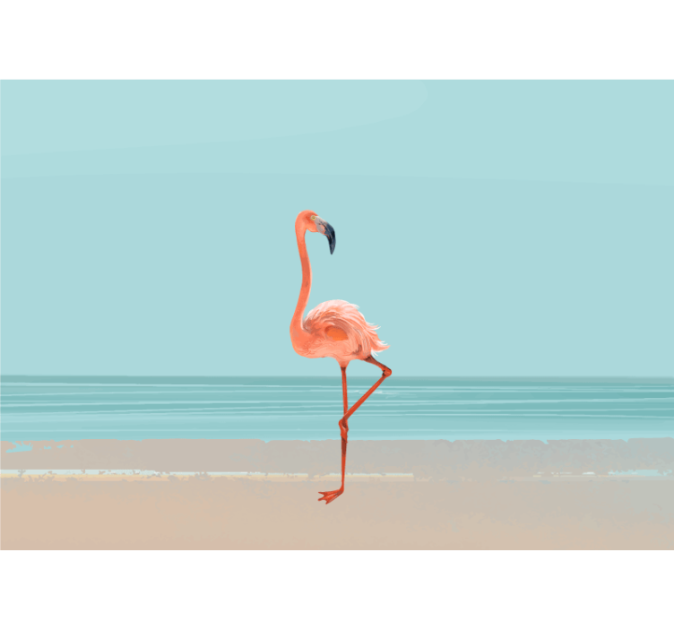 Under the sea wall mural flamingo by the shore - TenStickers