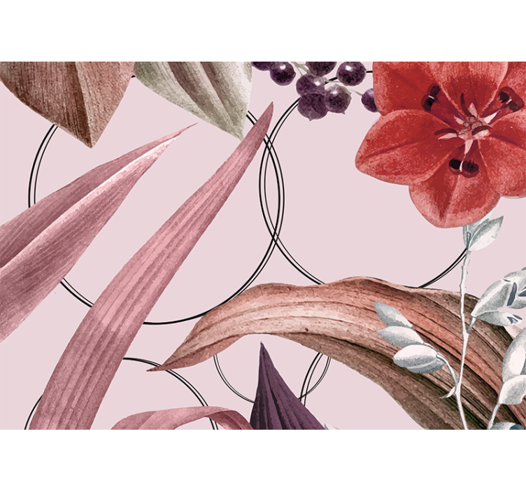 Flower wall mural with floral patterns design - TenStickers