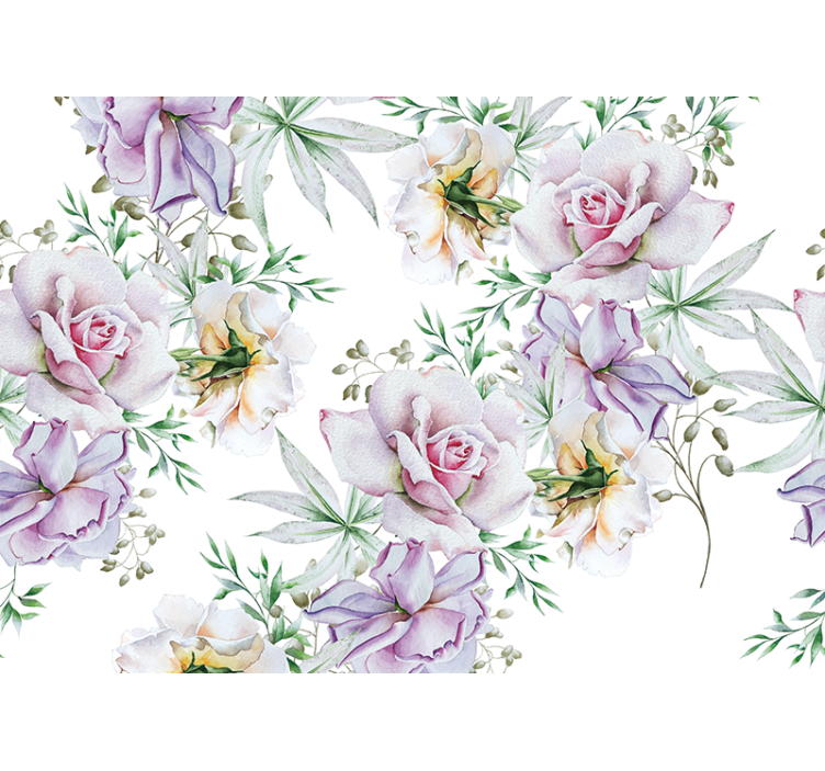 Realistic cute flowers on white 3D Wall Mural - TenStickers