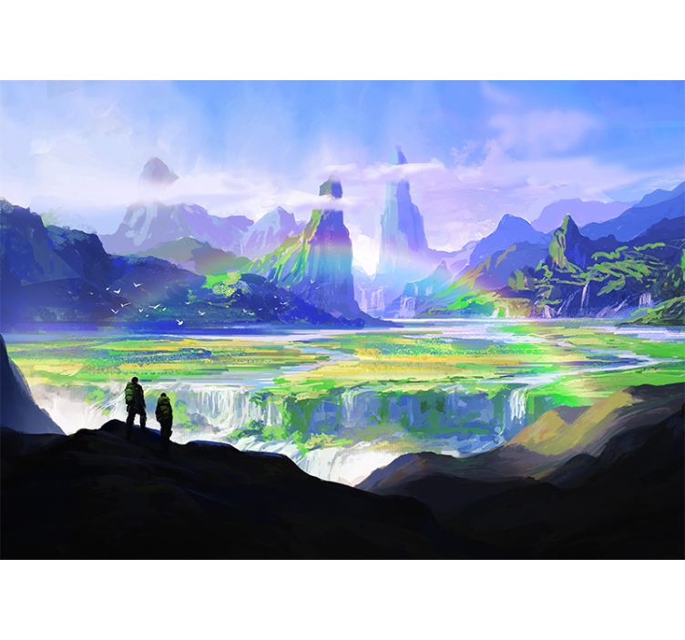 Landscape wall mural mountainous nature view - TenStickers