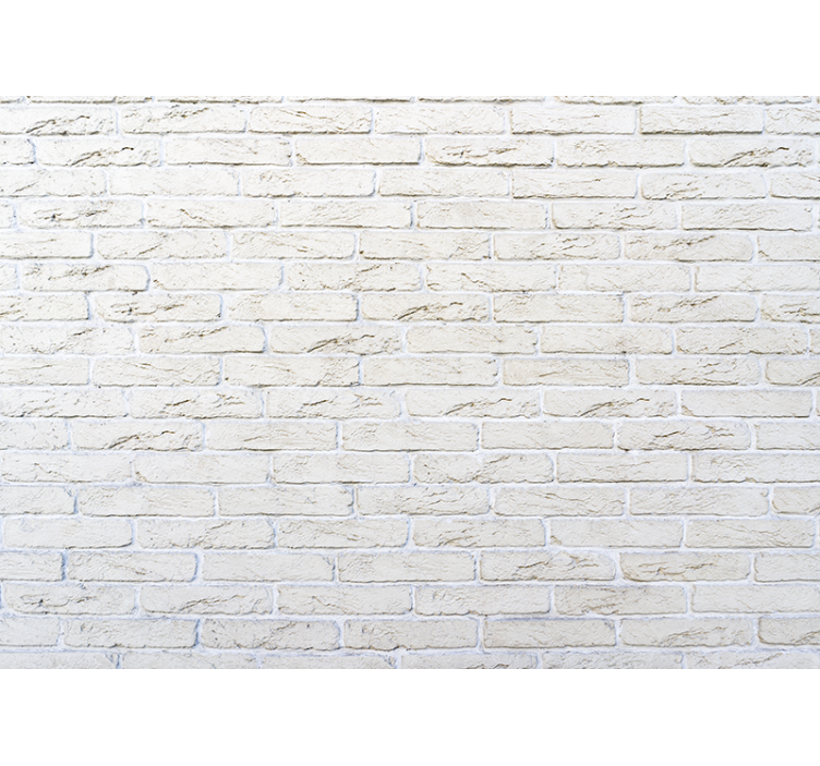 Mural stone wall white brick design - TenStickers