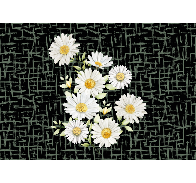 Flower wall mural daisy floral arrangement - TenStickers
