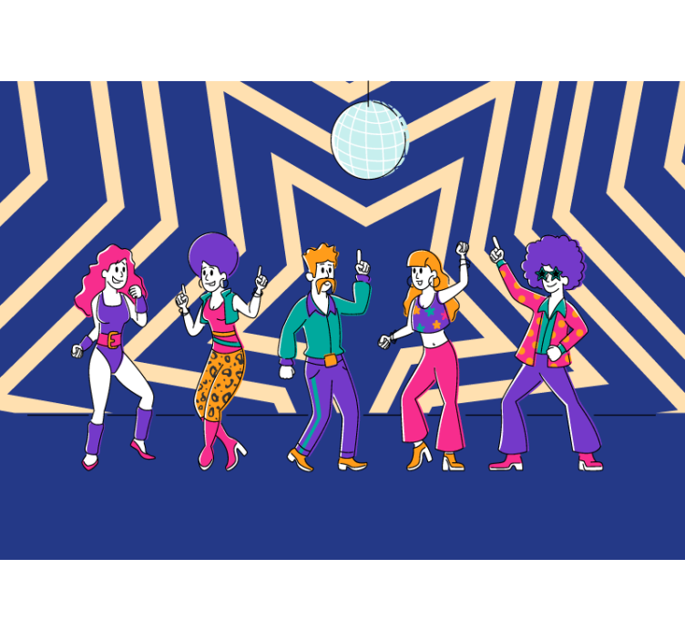 Music wall mural retro dance celebration - TenStickers