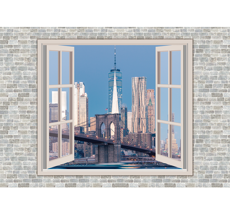 Manhattan's views clean sky wall mural new york - TenStickers