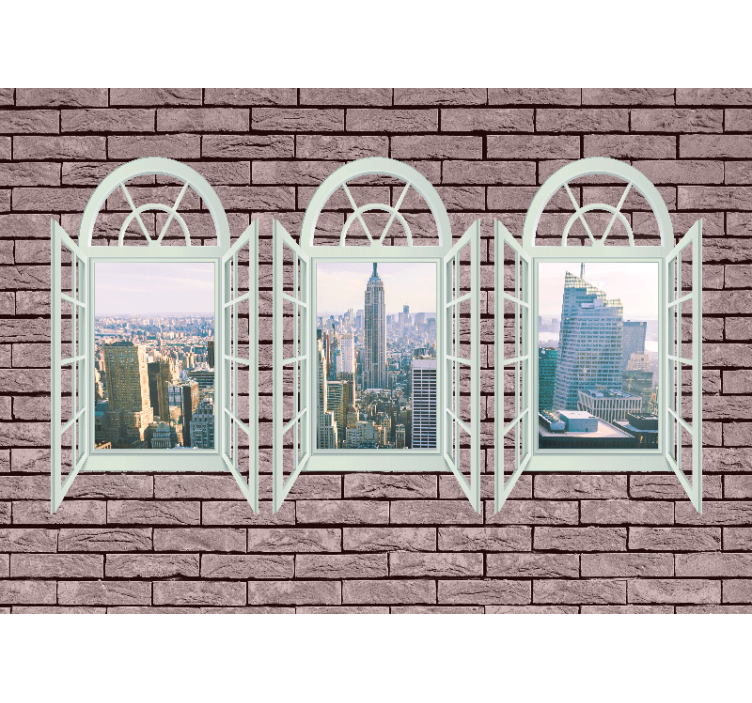 Window new york view city wall mural - TenStickers
