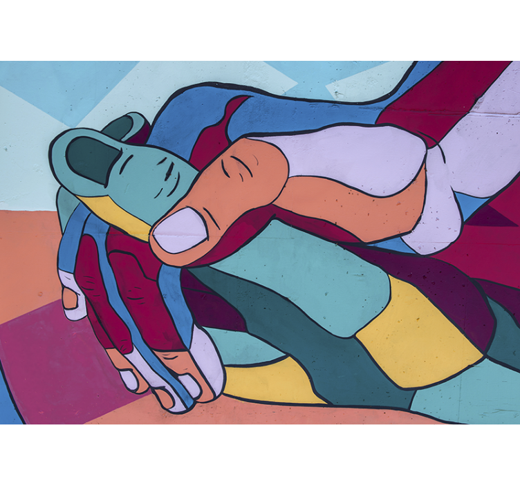 Colourful comic hands Classic Art Wall Mural - TenStickers