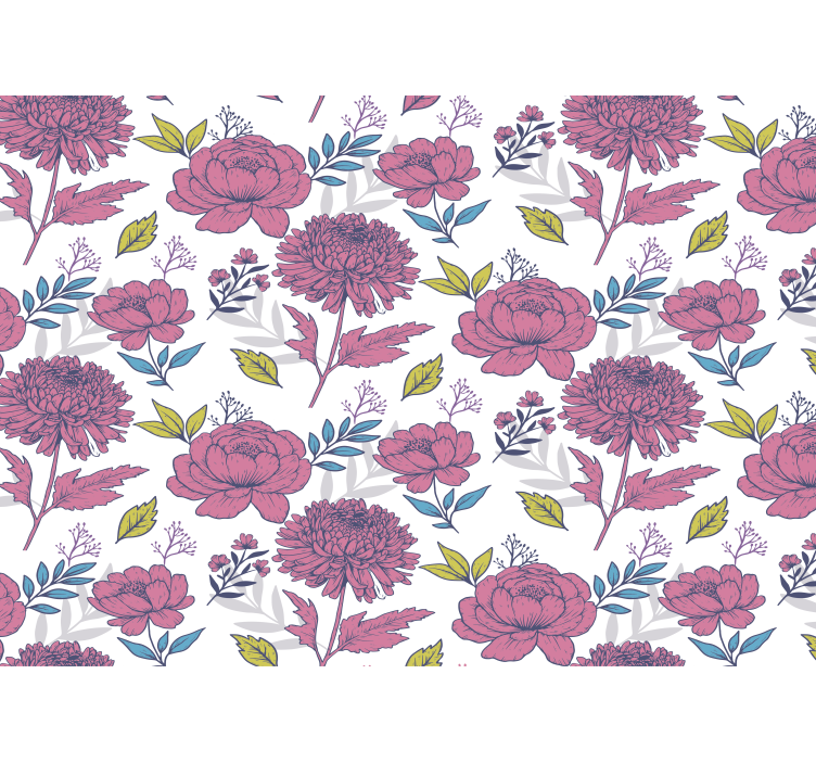 Big multicolor pattern flower wall mural - TenStickers